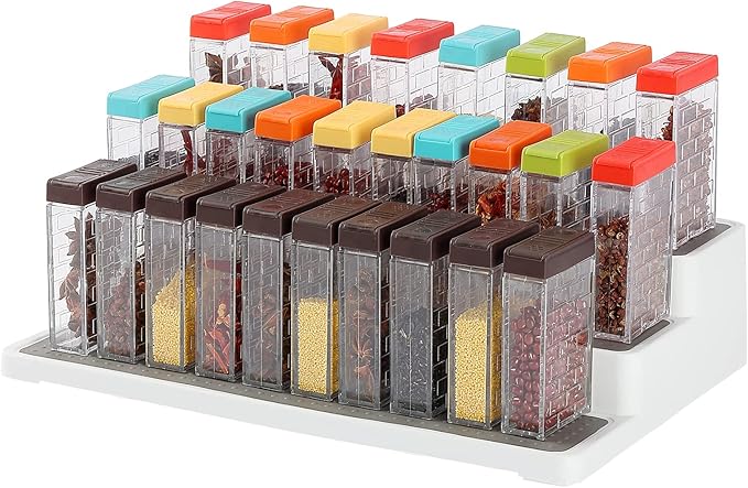 URALFA Mini Salt and Pepper Shakers With Lid, Plastic Spice shaker Seasoning Shaker, Travel Spice Containers without Spices, Brown