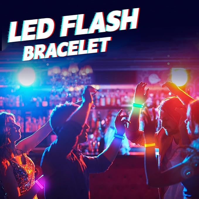 8 PCS LED Glow Bracelets, Light Up Wristbands - Halloween Glow in The Dark Party Bracelets Favors Supplies for Christmas, Concerts, Festivals, Game Prizes, Sports, Rave Accessories（White）