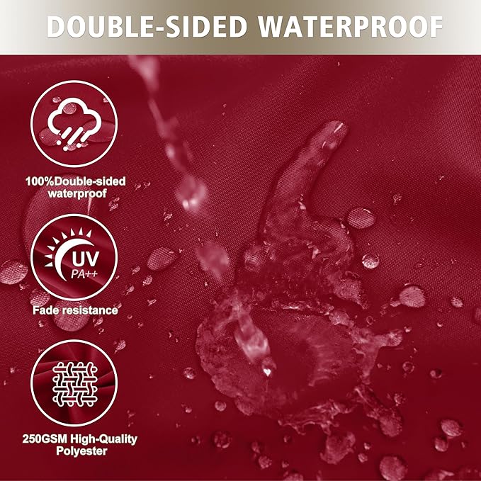 Outdoor Cushions for Patio Furniture, Waterproof Outdoor Chair Cushion w/Fade-Resistant, Removable & Machine-Washable Cover, 22x22 Inch, Deep Seat Sofa/Couch Pad Replacement – Set of 4, Burgundy