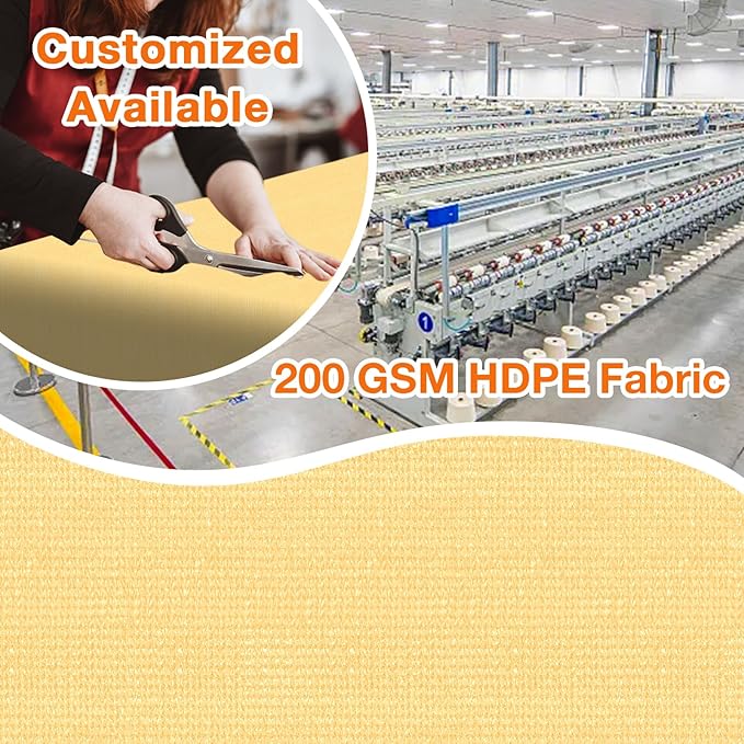 Artpuch Outdoor Pergola Shade Cover 23x23 FT Sun Shade Cloth with Grommets Sand 90% UV Protection Canopy Patio Privacy Screen (Customized Available)