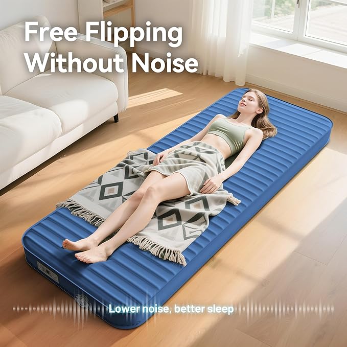 Sleeping Pad for Camping, Self Inflating 4" Ultra-Thick Memory Foam Camping Mat with Built-in Electric Pump, 9.5 R-Value Insulated Air Mattress Sleeping Pads for Car Travel Tent Cot