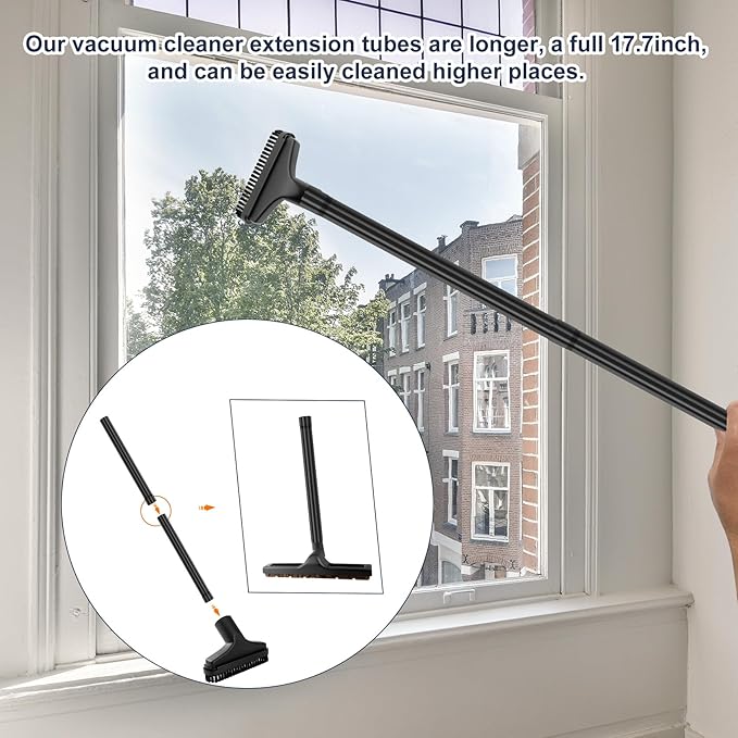 13Pcs Universal Vacuum Attachments for Shop Vac Accessories, Shop Vacuum Wet and Dry Attachments Kit with Hair Brush Extension for 1 1/4 Vacuum Hose Adapter