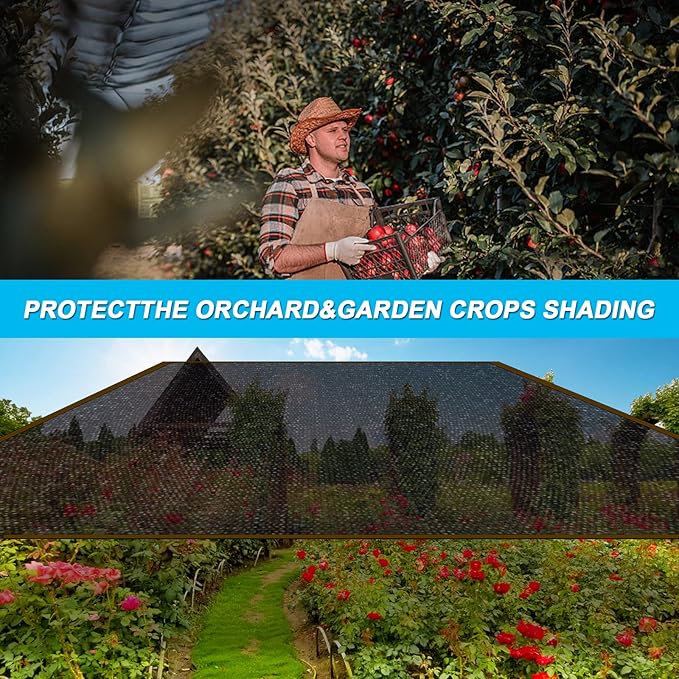 Shade Cloth - 70% Garden Shade Mesh Net with Grommets Outdoor Sun Shade Cover for Plant Pergola Patio Greenhouse Chicken Coop(12x16ft)