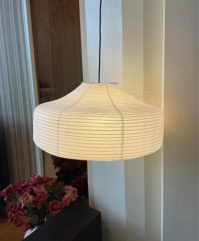White Large Ceiling Paper Lanterns Shade(50cm,19.69"), Rice Paper Lights Lamps, Vintage Chinese/Japanese Pendant Lantern Lamps, Hanging Paper Lamp Shade for Living Room,Wedding,Bedroom