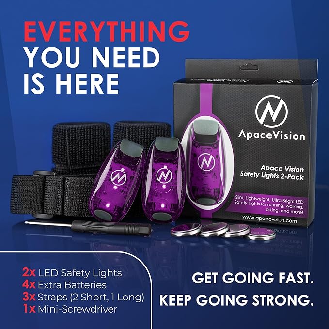 LED Safety Light (2 Pack) - Clip On Strobe/Running Lights for Runners, Dog, Bike, Walking, Boat, Kayak, Stroller and More - High Visibility Accessories for Your Reflective Gear, Bicycle