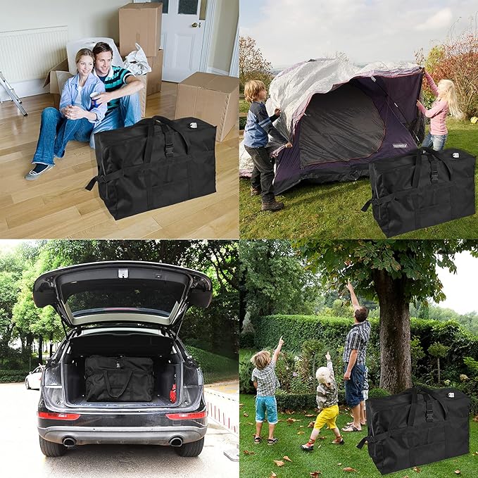 Carry on Travel Duffle Bag,Foldable Heavy Duty Overnight Bag,Larger Size Tear Resistant Water Resistant Packable Luggage for Weekender/Vacation/Camping/Beach/Tent