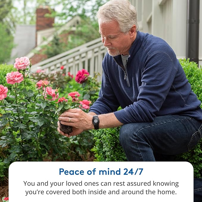 ADT Medical Alert Plus - in-Home Medical Alert System for Seniors - Cellular 4G Coverage, 600ft Pendant Range, Home Temperature Monitoring, 24/7 U.S. Based Monitoring (Black Wristband)