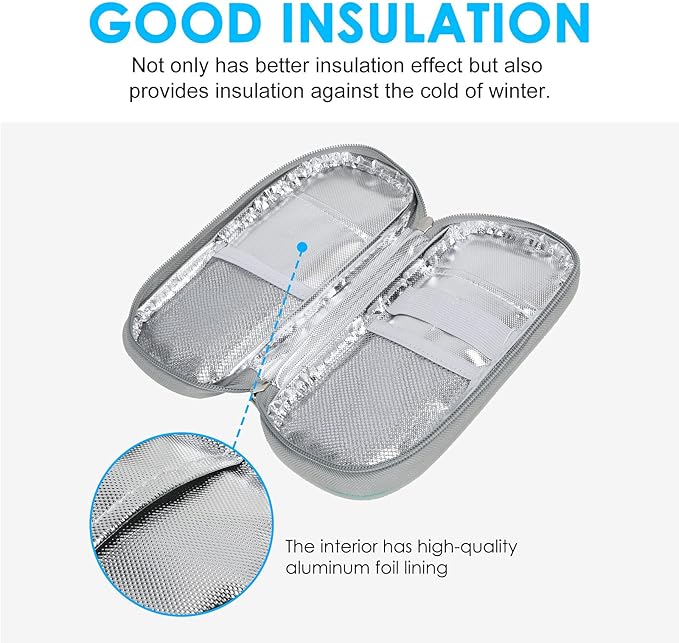 YOUSHARES Insulin Cooler Travel Case - Organizer Insulin Case for Diabetes Accessories Keep Supplies Safe and Cold