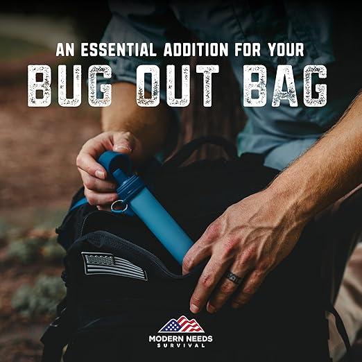 Ready Filter Personal Water Filter Straw | Backpacking Water Filter for Hiking & Camping | Portable Water Purifier Camping | Emergency Survival Gear & Camping Survival Kit