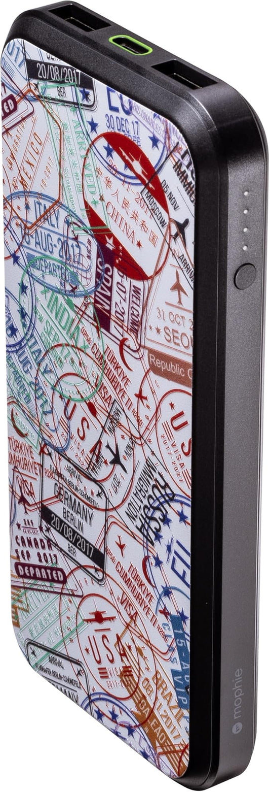 Mophie powerstation prime10 - Portable Power Bank with 10,000mAh Internal Battery, 18W USB-C PD Fast Charging, Charge 3 Devices Simultaneously, LED Power Indicator - Passports
