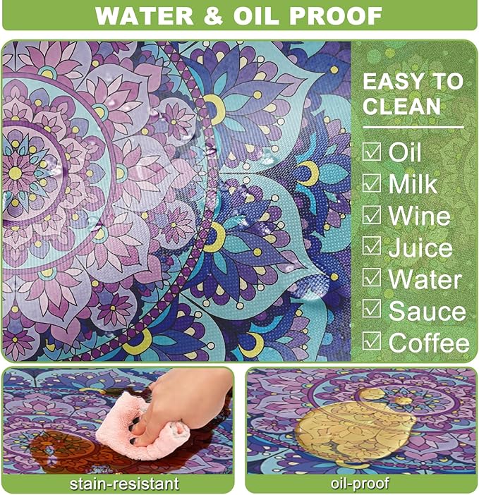 Fitted Picnic Table Cover with Bench Covers Waterproof Elastic Edges Rectangle Patio Tablecloth Outdoor Camping Essentials Stuff Rv Accessories Summer Trip Travel Camper Gifts for Woman Men, 72in 6 ft