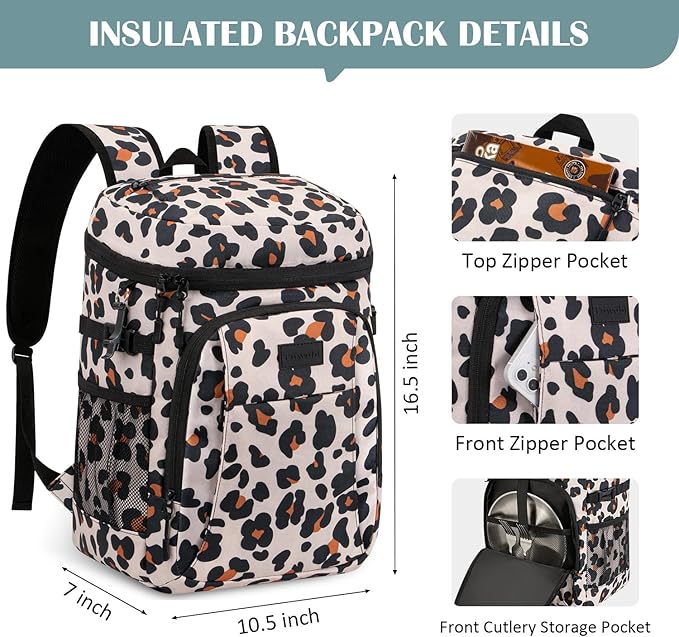 Tuwubi Cooler Backpack 35/42 Cans, Backpack Coolers Insulated Leak Proof for Men Women, Waterproof Soft Sided Lunch Camping Beach Travel Ice Chest Backpack Cooler Bag