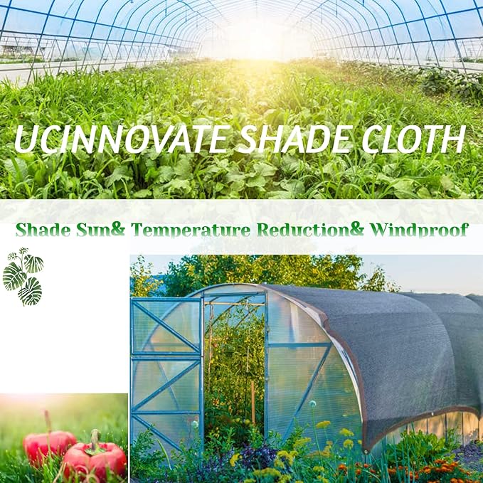 UCINNOVATE 2 Pack 70% Sunblock Shade Cloth 10ft x 10ft Shade Net Greenhouse Covers Fabric Mesh Tarp, Sunshade Sunscreen UV Resistant Netting with Grommets for Garden Patio Lawn Plant Outdoor Parking