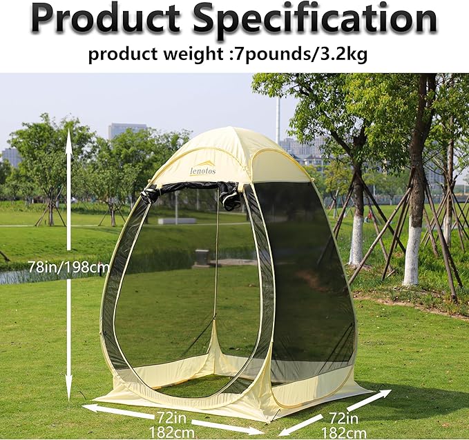 Pop Up Screen House, 6'x6' Outdoor Screen Tent for Camping, Screened Gazebo with Mosquito Netting, Carry Bag