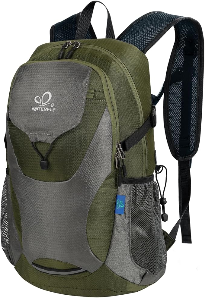 WATERFLY Lightweight Packable Hiking Backpack: 30L Foldable Travel Daypack Ultralight Camping Day Pack for Woman Man