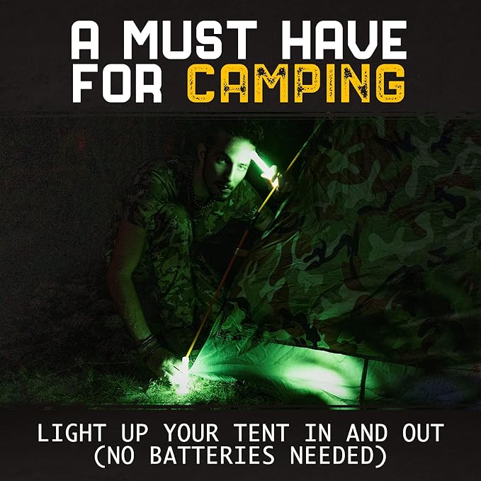 30 Ultra Bright Glow Sticks in Bulk - Multi Use Glowsticks for Parties, Camping, Emergency Light and Survival Kit with 12 Hours Duration
