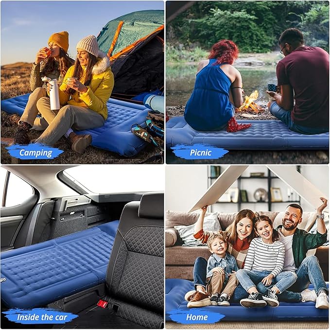 78in x 29in x 5in Camping Sleeping Pad, Upgraded Durable Waterproof Compact Traveling Air Mattress, Built-in Foot Pump, Ultralight Inflatable Sleeping Mat for Backpacking, Hiking