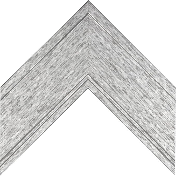 Frame My Mirror Silver Framed Mirror, 24" x 36" Mirror for Bathroom, Wood Frame, True Reflections Glass, Brushed Silver Finish, Porter Design, Hangs Horizontally or Vertically, Made in USA