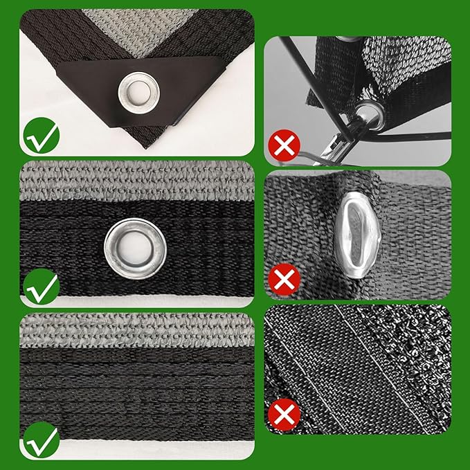 Sun Shade Cloth with Grommets,90% UV Protection Shade Fabric,Pergola Shade Cover Canopy Fence Privacy Screen Balcony,Sunshades for Patio Pergola Garden Backyard Porch Outdoor,Grey-5x10FT