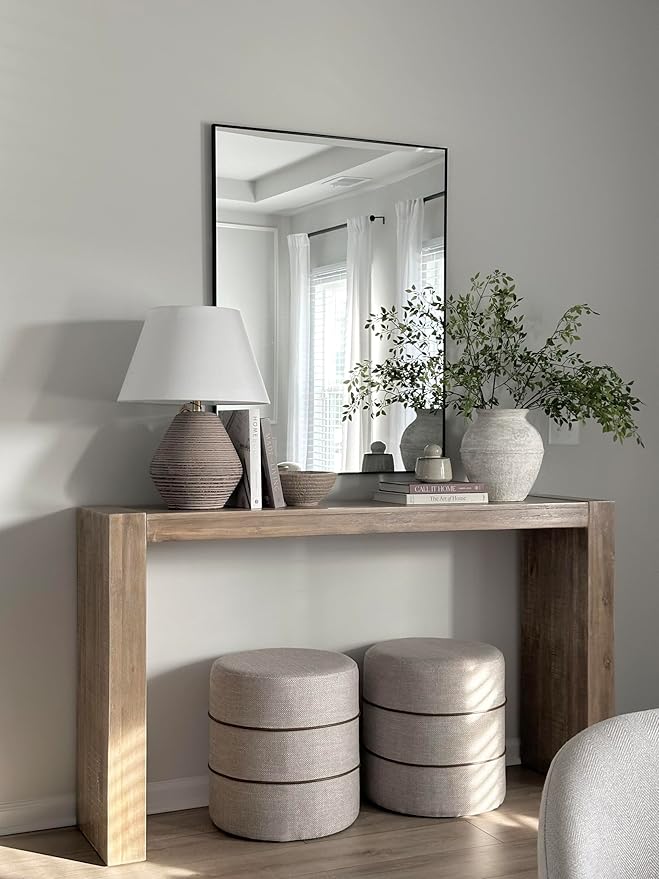 Frame My Mirror Black Metal Framed Mirror, 34" x 44" Mirror for Bathroom, Metal Frame, True Reflections Glass, Black Finish, Stanton Design, Hangs Horizontally or Vertically, Made in USA