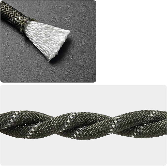 1/2 in x 16 ft Boat Marine Rope for Canyoneering, Floating, Fishing, Rafting, Camping, Hiking, Hunting, Anchor, Arborist Tree, Rafting, Rescue, Knotting Practice Nylon/Polyester Arm Green