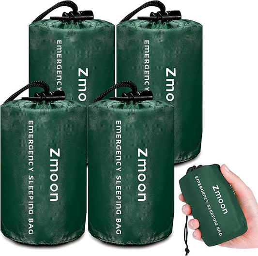 Zmoon Emergency Sleeping Bag Survival Bag, Portable Waterproof Thermal Bivy Sacks,Bivvy Bags,Camping Mylar Sleeping Bag Survival Gear Emergency Blankets Survival Shelter