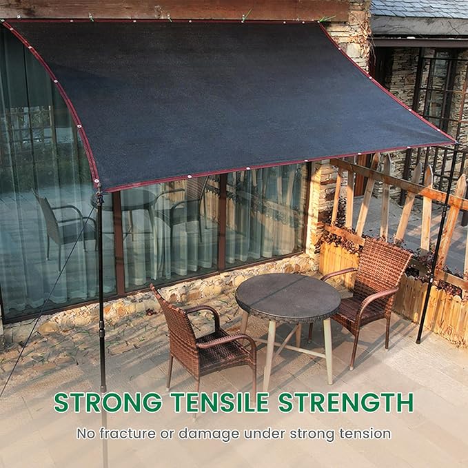 90% 20 X 20 FT Black Shade Cloth, Outdoor Woven Sun Shade with Grommets, Durable Breathable Netting Shading Antifreezing for Patio, Garden, DIY Home, Plants Cover, Greenhouse, Dog Kennel