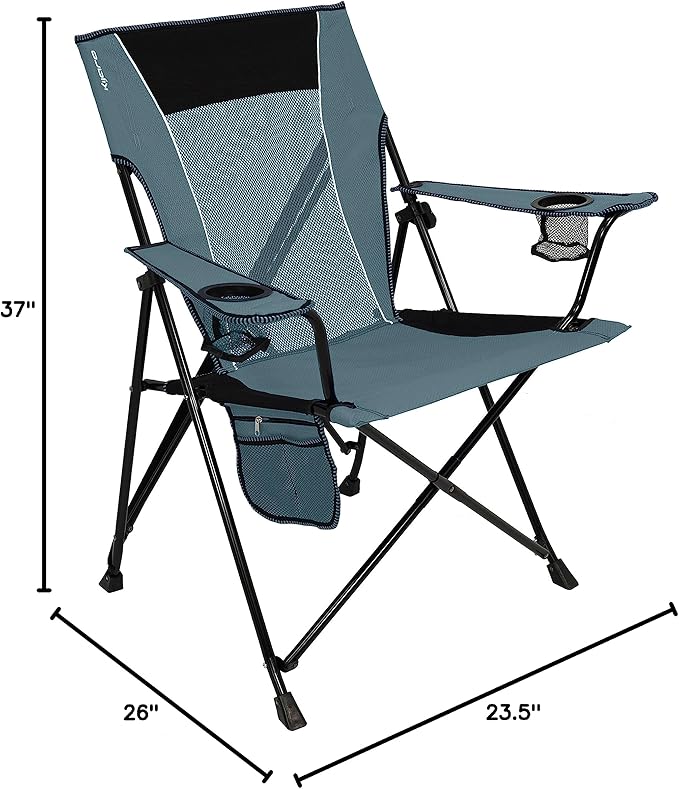 Kijaro Portable Camping Chairs - Enjoy the Outdoors with a Versatile Folding Sports Chair for Outdoor & Lawn - Dual Lock Feature Locks Position – Hallet Peak Gray