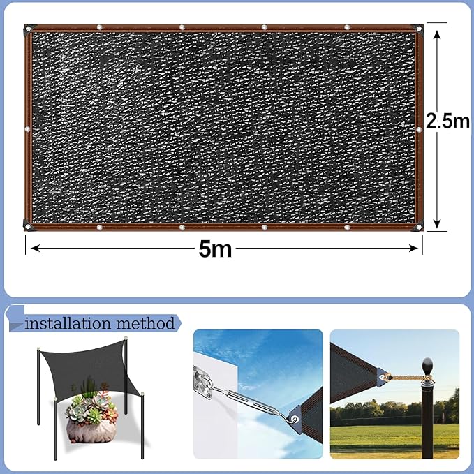 Shade Cloth - 70% Garden Shade Mesh Net with Grommets Outdoor Sun Shade Cover for Plant Pergola Patio Greenhouse Chicken Coop(8x16ft)