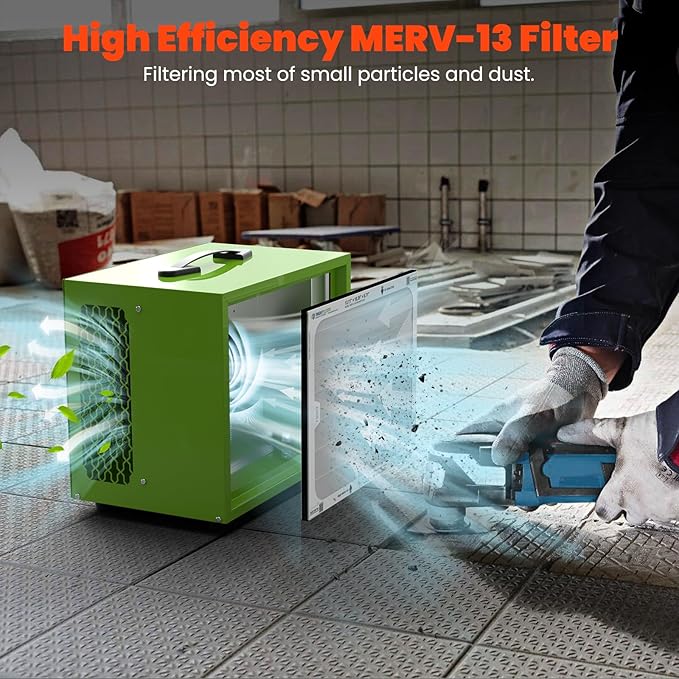 Abestorm Tabletop Dust Collector for Woodworking, Portable Intake Air Filtration Systems, Movable Air Filter with Timer Function, Ideal for Garage Works Shop and Room Renovations