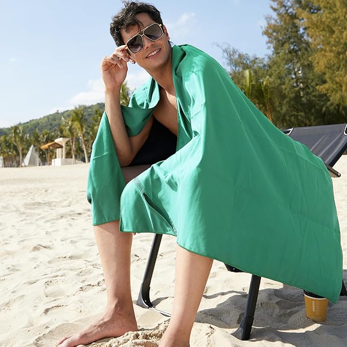 Rainleaf Microfiber Towel Perfect Travel & Gym & Camping Towel. Quick Dry - Super Absorbent - Ultra Compact - Lightweight. Suitable for Trip, Beach, Shower, Backpacking, Pool