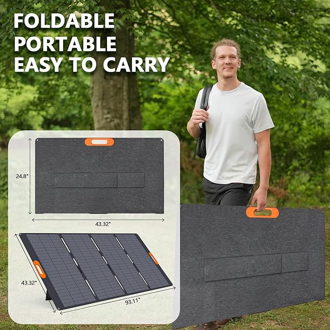 ALLWEI LiFePO4 Portable Power Station 2400W(Surge 4800W) with 1x 400W Solar Panel Included, Fast Charge in 1.5H, 4 AC Outlet, 2048Wh Solar Generator for RV Camping Emergency Outdoor Home Use