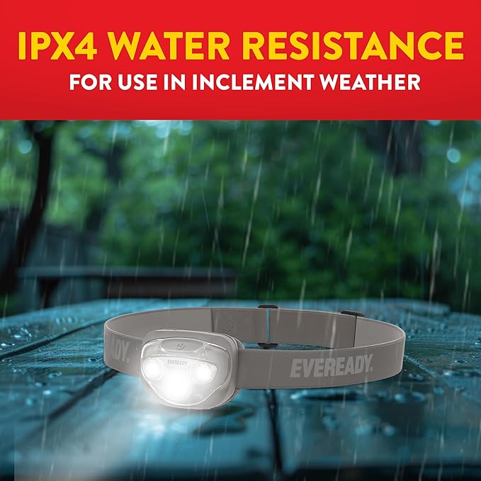 EVEREADY LED Headlamps Pro200 [5-Pack], IPX4 Water Resistant, Bright and Durable Head Lights for Camping, Hiking, Emergency Power Outage (Batteries Included)