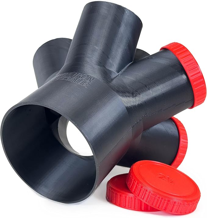 4" to 2-1/2" 6-Way Dust Collection Splitter Junction Fitting, Multi Port Fits Standard Hoses and Shop Vac Accessories, Dust Medusa