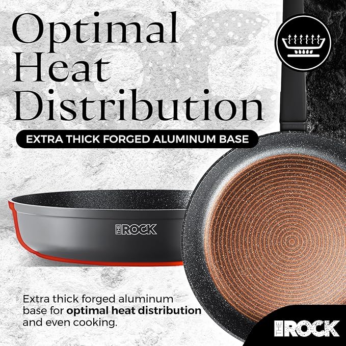 THE ROCK SOHO 12.5-Inch Nonstick Frying Pan – Compact for Urban Kitchens, Nothing Sticks, Never Warps, Lasts Longer, Oven & Dishwasher Safe, Black