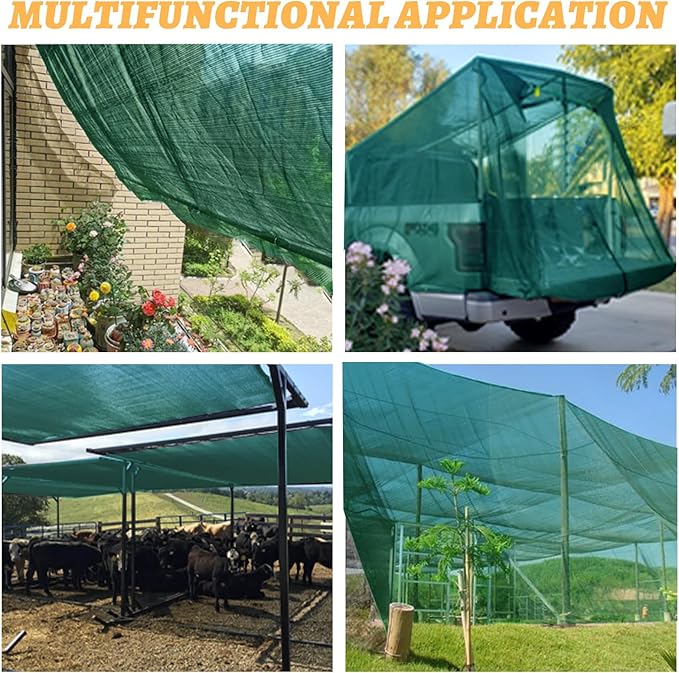 Cool Area 55% 10x20ft Sunblock Shade Cloth Cover Mesh UV Resistant Net for Garden Flower Plant Greenhouse, Green