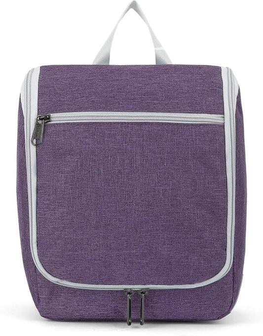 Della Gao Hanging Toiletry Bag for Women, Travel Toiletry Bags Makeup Bag Organizer, Water-resistant Cosmetic Bag for Essentials Accessories (Purple)
