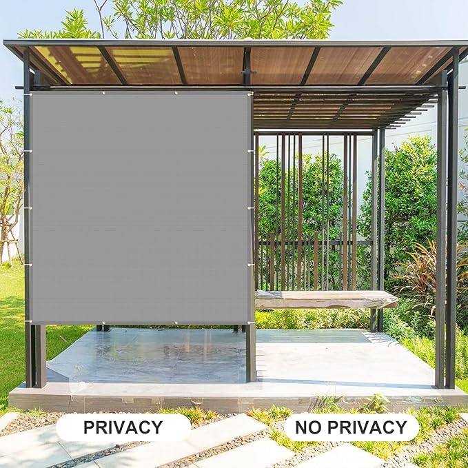 Cool Area Sun Shade Cloth with Grommets 12×23 FT Shade Panel Shade Tarp Screen Fabic for Outdoor Patio Pergola Cover Deck Garden, Silver (Customized)