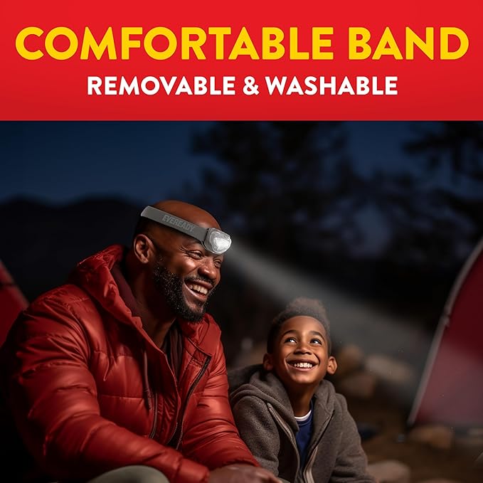 EVEREADY LED Headlamps Pro200 [5-Pack], IPX4 Water Resistant, Bright and Durable Head Lights for Camping, Hiking, Emergency Power Outage (Batteries Included)