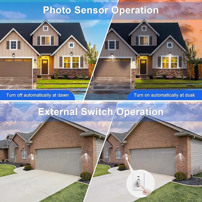 LED Emergency Light with Battery Backup Photocell Sensor, Self Test Diagnostics, Aluminum Exterior Waterproof Commercial Wall Pack Emergency Lighting Fixtures, 12W 120-277VAC, UL Certified (2-Pack)