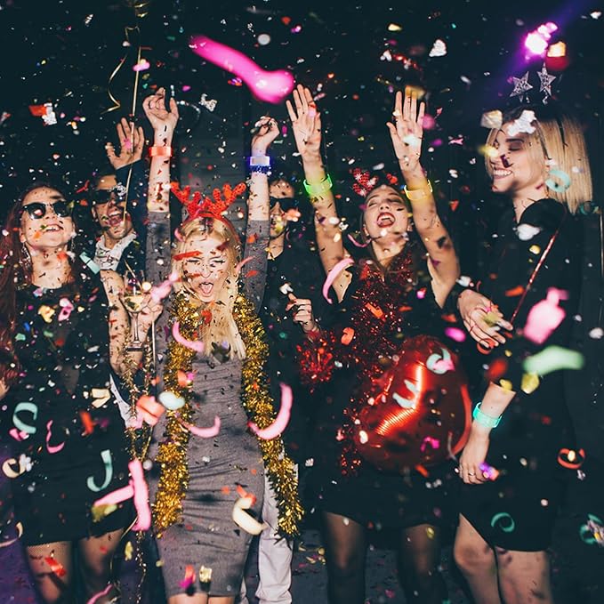 Yowivon 2 Pack Led Light Up Bracelets for Women Men Glow in the Dark Party Supplies Neon Rave Accessories Cool Halloween Birthday Party Favors