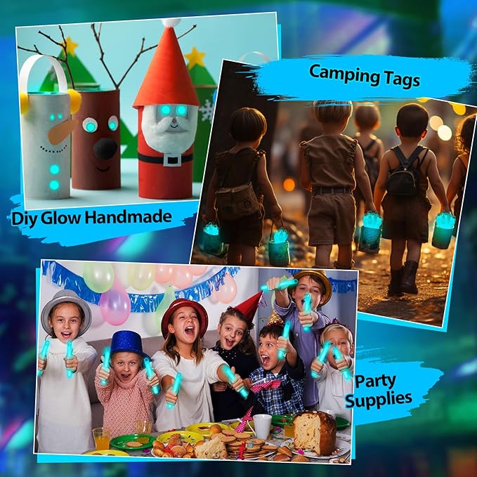 Lewtemi 4" or 6" 100 Pack Bright Glow Sticks Bulk, Glow in The Dark Party Supplies Birthday and Holidays Party Favors