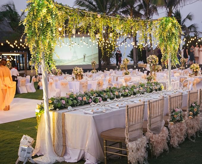 3 Packs Hanging Money Plants Faux Hanging Plants Indoor Fake Hanging Planta Artificial Hanging Plants for Room Wall Kitchen Garden Outdoor Bathroom Wedding Courtyard Autumn Party Decorations(Yellow)