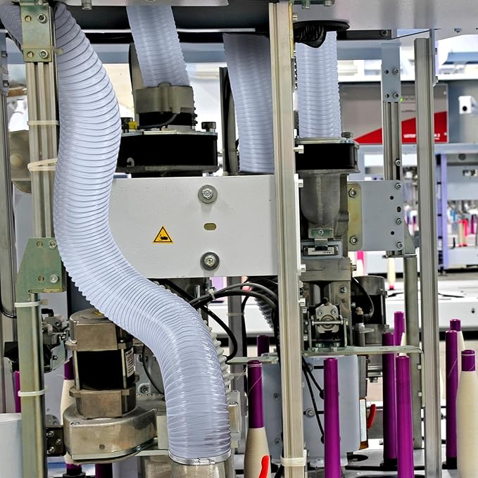 6 Inches 30 ft PVC Dust Collection Hose with Stainless Steel Clamps Set Flexible Clear Vacuum Puncture Resistant Fume Hose for Vacuums Cleaner Fume Dust Collection System (White)