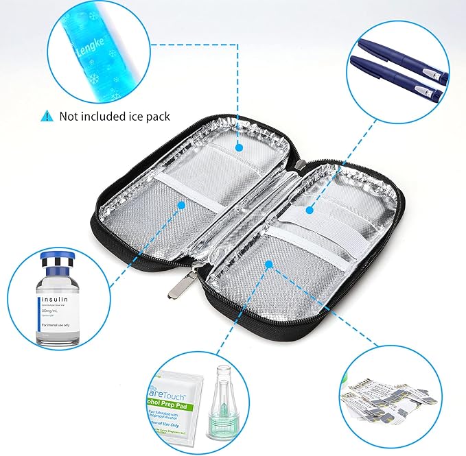 YOUSHARES Insulin Cooler Travel Case - Organizer Insulin Case for Diabetes Accessories Keep Supplies Safe and Cold