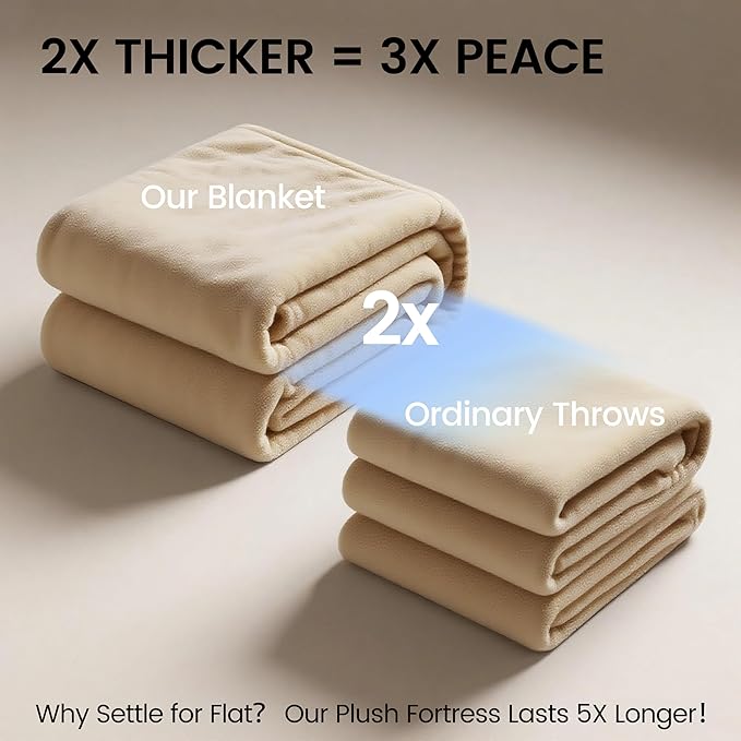 gogobunny Waterproof Bed Blanket, Reversible Sherpa Fleece Throw Blanket for Dog Puppy Cat, Furniture Cover Protects Bed Couch Sofa from Liquid Pee and Pet Fur (Beige, 50x60 inches)