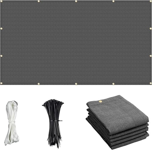 Cool Area Sun Shade Cloth with Grommets 4×15 FT Shade Panel Shade Tarp Screen Fabic for Outdoor Patio Pergola Cover Deck Garden, Dark Grey (Customized)