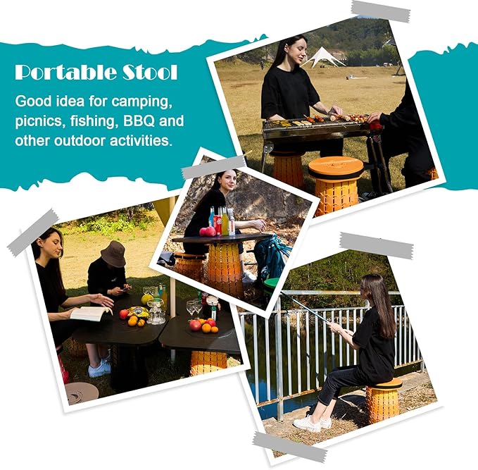 19.7” Heavy Duty Collapsible Stool with Cushion - Portable, Foldable Camping Stool for Adults, Max Capacity 1000lbs