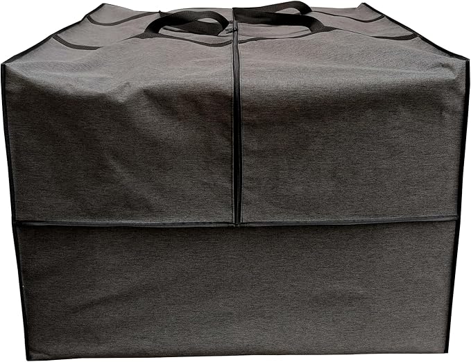 Outdoor Square Cushion Storage Bag, Protective Zippered Storage Bags with Handles, 32''L x 32''W x 24''H Dark Grey