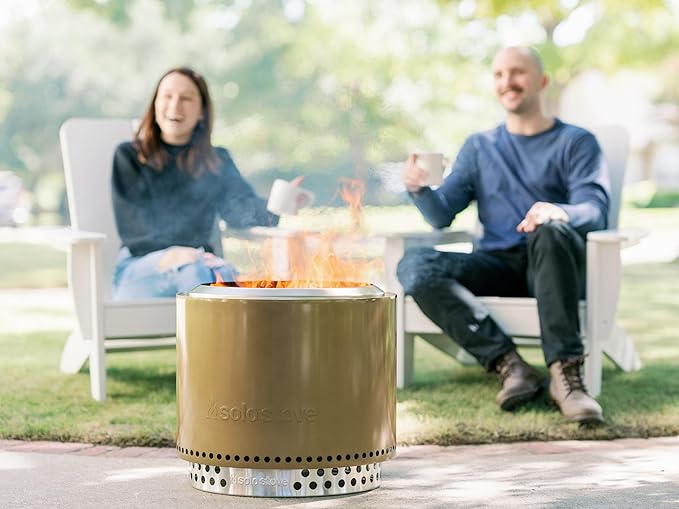 Solo Stove Bonfire with Stand | 19.5" Smokeless Fire Pit, Removable Ash Pan | Portable Stainless Steel Wood Burning Outdoor Fireplace, Ideal for 4–6 People, 21.75 lbs, Bronze